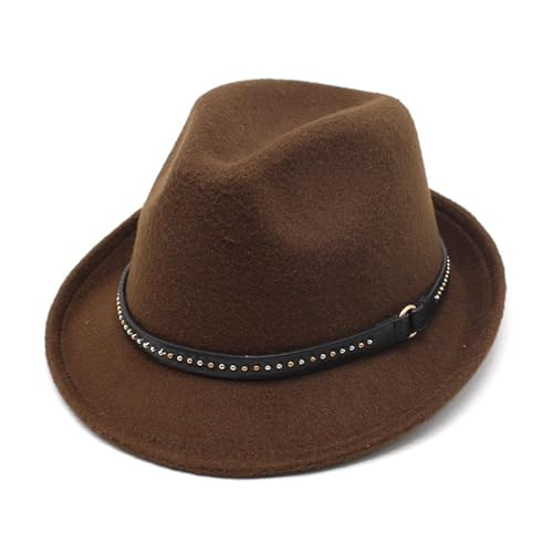 Image of Fedora Hats Classic Decorative Panama Hat for Stage Performance Events Travel Deep Brown|Clothing Shoes & Accessories|Mens Accessories|Hats