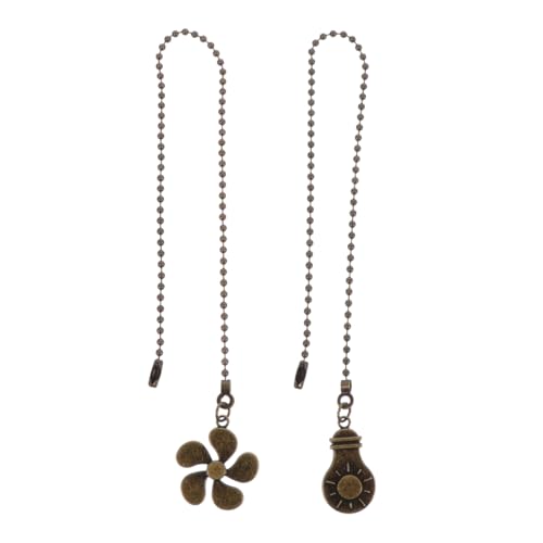 ibasenice 2 Unids Techo Techo Tirador Decorativo Metal Colgante Lámpara de Araña con Cadena Ventilador Pull Cadena Pull a Extensión de La a para El Baño Luz de de La