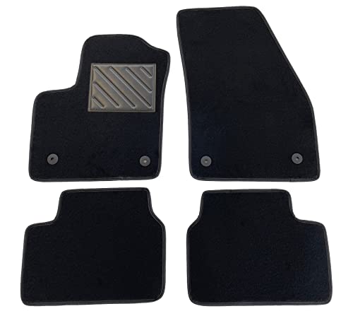 Tapis de sol pour Opel Meriva B de 2010 à 2017 sur mesure, antidérapant, talonnette en caoutchouc renforcé, boutons d'ancrage