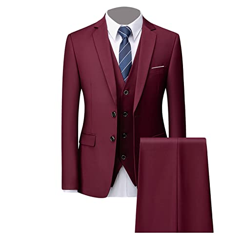 Costume homme mariage slim fit veste gilet pantalon ensembles costumes de fête de mariés