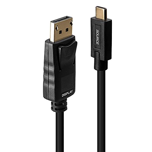 LINDY USB Type C to DP 4K60 Adapter Cable with HDR, 5 m, Black, 5m
