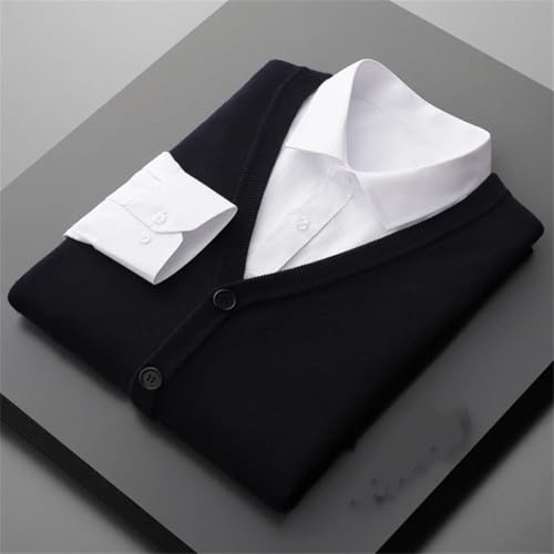 Mens Sweater Vest Business Casual V Neck Knit Vest Loose Large Size with Pocket Sleeveless Waistcoat2