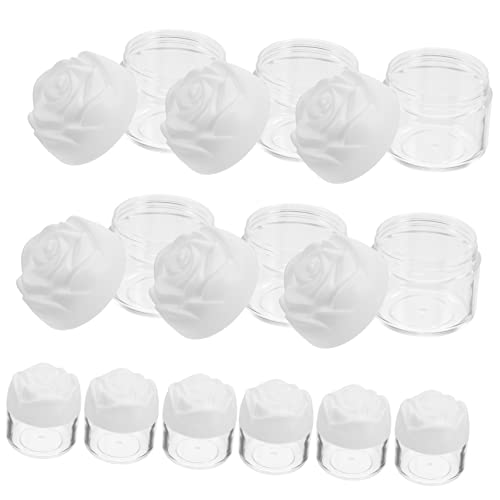 CALLARON 12Piezas Frascos Tapa De Rosa Para Crema Facial Recipientes Vacíos De Contenedores De Viaje Para Cosméticos Para Maquillaje y Cuidado