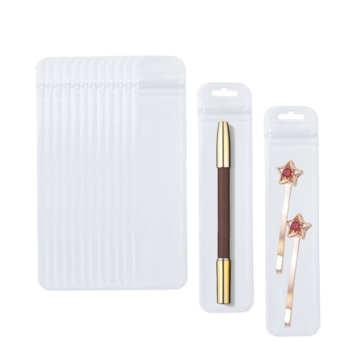 Image of 100 Pcs Beadable Pen Packaging Bags for Small Business, Clear Pen Bag for Bead Pens, Resealable Zipper Smell Proof Storage Bags for Packaging Lipgloss, Jewelry, Cosmetic,Candy 1.8x7.3inch