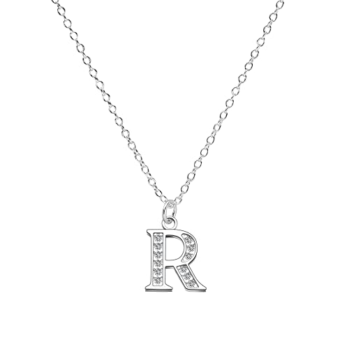 Kraven S925 Silver Initial Necklace Charm Choker, Dainty Cubic Zirconia Letter Dainty Necklaces Jewelry Birthday Gifts for Women Girls
