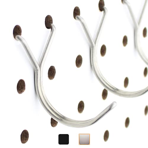 Right Arrange Stainless Steel Pegboard Hooks 25-Pack 1.5in J-Hook - Will Not Fall Out - Fits Any Peg Board - Multipurpose - Organize Necklaces, Jewelry, Retail Items, Keys, Craft or Supplies