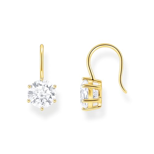 Thomas Sabo Ohrhänger mit großem, weißem Zirkonia vergoldetes Silber H2287-414-14
