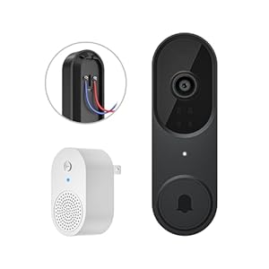 1080p Wired Video Doorbell Camera, AI Human Detection, Pre-roll Recording, Included Chime Ringer, 2-Way Audio, Night Vision, Cloud Storage, 2.4G WiFi, Wireless Surveillance Cam (Black)
