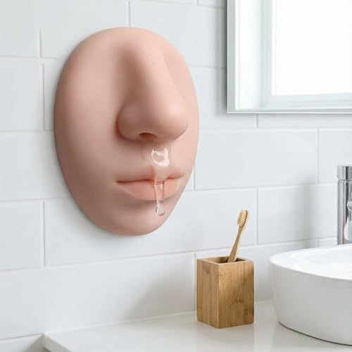 Plman Nose Soap Dispenser Refillable Silicone Wall-Mounted Soap Dispenser for Cute Bathroom & Kitchen Decorations Fun Holiday Party Gift1PCS