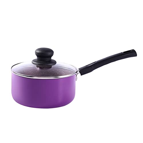 Wonderchef Valencia Non-Stick Sauce Pan with Glass Lid | Cool Touch Bakelite Handle | Pure Grade Aluminium| Tempered Glass Lid | 1.5 litres | 2.5 mm T
