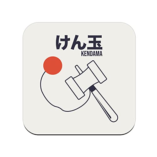 sous Verre en liège - Kendama Bilboquet Japon Asie Culture Jouet - Lot de 6 (95 x 95 mm)