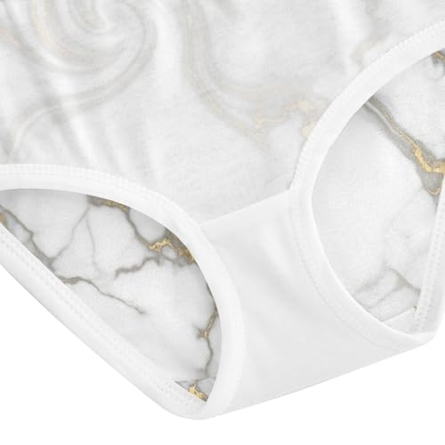 Toddler Panties, Marble White Cotton Underwear Girls, 2–8 Years4