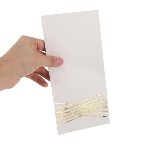 Servilletas desechables para fiestas con estampado dorado de ondas y papel absorbente rectangular 4