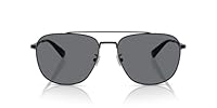 COACH Men's HC7172 Metal C Hardware Aviator Sunglasses, Satin Ink Blue/Blue Solid, 59 mm