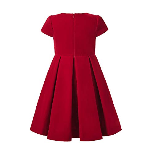 Pettigirl Toddler Girls Vintage Red Short Sleeve Dresses Birthday Wedding Party Pretty Fancy Casual Clothing2