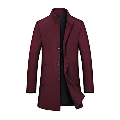 Heren wintermantel slim fit gewatteerde wollen trenchcoats lange dikke elegante jas overjas (M-4XL)