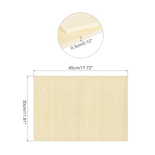 MECCANIXITY Basswood Sheet 18 x 12 x 1/8 Inch Unfinished Wood Boards Plywood for Crafts Laser Cutting with Smooth Surfaces