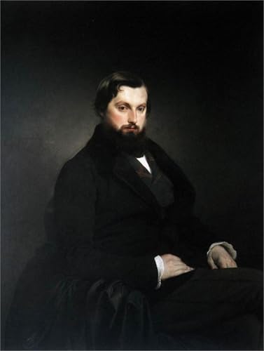 Affiche toile portrait Gian Giacomo Poldi Pezzoli par Francesco Hayez décoration murale 60x90cm