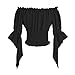 Taamlou Women's Renaissance Off The Shoulder Top Medieval Pirate Long Sleeve Blouse(Z2880CBK,3XL)