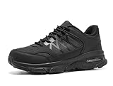 ZIGSAM Sicherheitsschuhe Damen Bequem Arbeitsschuhe Wanderschuhe rutschfest Leicht Schutzschuhe Stahlkappenschuhe Sportliche Schuhe Luftkissen(38, Schwarz)