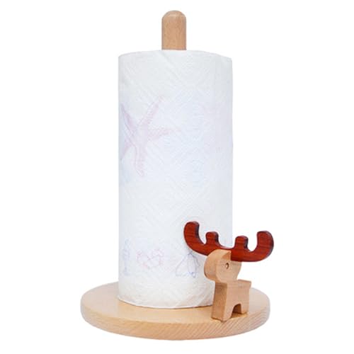 Soporte para toallas de papel para encimera, soporte para toallas de papel con diseño de ciervo divertido, organizador de cocina para organización de mesa en el hogar y suministros de almacenamien.