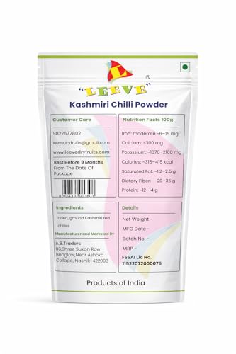 Image of Leeve Kashmiri Chilli Powder 800g | Natural Red Mirch Powder | Rich Color & Mild Spice | For Curry, Tandoori & Gravy | No Artificial Color | Hygienically Packed