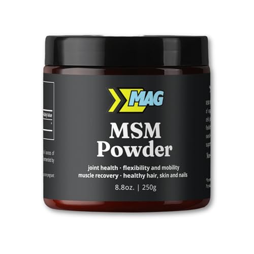 MAG Recovery MSM Powder - 100% Organic Sulfur Crystals for Joint Support, Muscle Recovery, Skin Health, Nail & Hair Growth - Lab Tested - 83 Servings (250g)