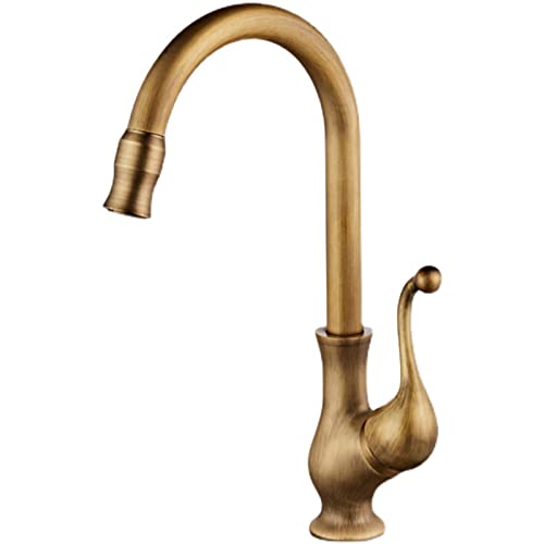 Robinet de cuisine vintage en laiton massif avec mitigeur antique haut de gamme