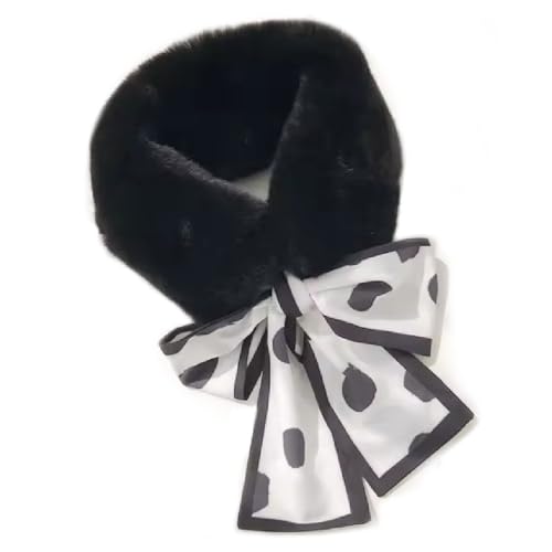 Brillabenny FOULARD COLLO SCIARPA ECO PELLICCIA SINTETICA SCALDA COLLO PASHMINA MUJER COLLARE, Negro 3