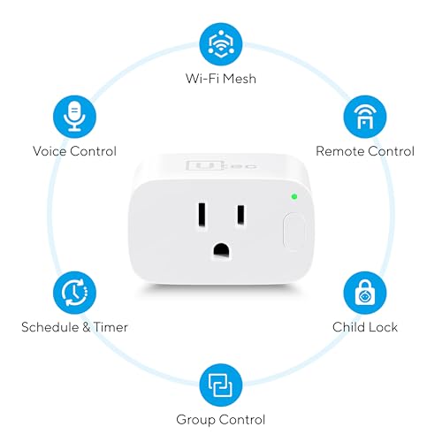 Smart Plug, Smart Home Outlet, 15A Ultra Efficient Smart Plug Compatible with Matter, Alexa, Google Home & IFTTT, No Hub Required, 2.4GHz Wi-Fi Only, Remote Control, ETL Certified, 4Pack