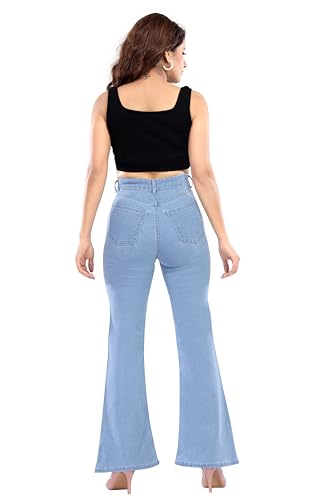 Image of KIVI Women's Boot Cut Cotton Trousers | Stylish Ladies Bottoms for Casual Outings, Modern Dressing, Soft Fabric Feel, Relaxed Movement & Boot-Cut Silhouette for Trendy Styling