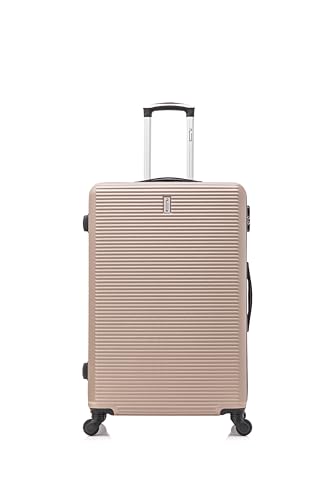 Celims grande valise de voyage rigide a 4 roulettes legere taille soute 23kg 75cm serrure integre abs valise grande taille avec 4 roues 75cm champagne