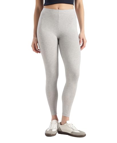 Image of Jockey AW87 Women's Super Combed Cotton Elastane Stretch High Rise Leggings with Ultrasoft Waistband