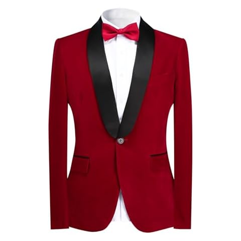 YOUTHUP Men's Slim Fit Velvet Blazer Cover
