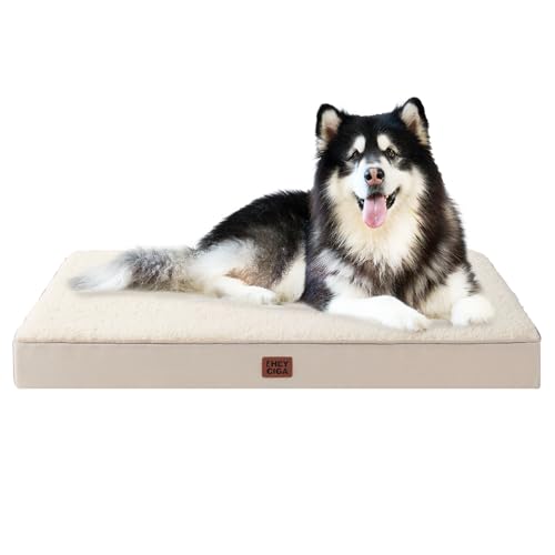 Image of EHEYCIGA Orthopedic Dog Bed Large with Removable Washable Cover, 50IN Camel