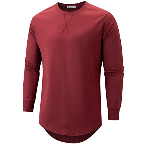Image of KLIEGOU Men's 100% Cotton Longline T-Shirt, Pre-Shrunk Soft