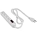 Parts Express 4 Outlet Slim Strip 3 ft. Cord and Circuit Breaker/Switch UL - White