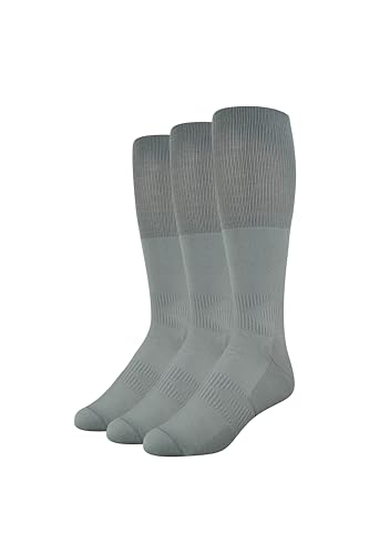 Amazon Essentials Women's Soccer Socks, Over-the-Calf Athletic Fit with Zone Cushioning and Arch Support, 3 Pairs, Grey, 8-12 - image 1