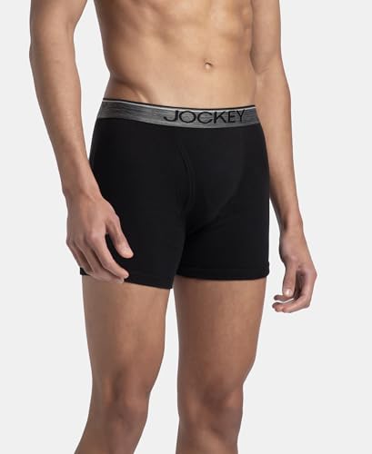 Image of Jockey 8009 Men Super Combed Cotton Rib Solid Boxer Brief with Ultrasoft and Durable Waistband (Pack of 3)