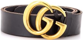 Pre-Loved GG Marmont Belt Leather Medium, Black