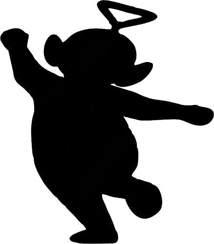 Sticker Bazzar Vinyl Matte Finish Tele Tubbies Single Character Wall Sticker (Pack of 1) (Black)(2x2 Feet)(S_single-Sb172-Black-2x2 Feet)