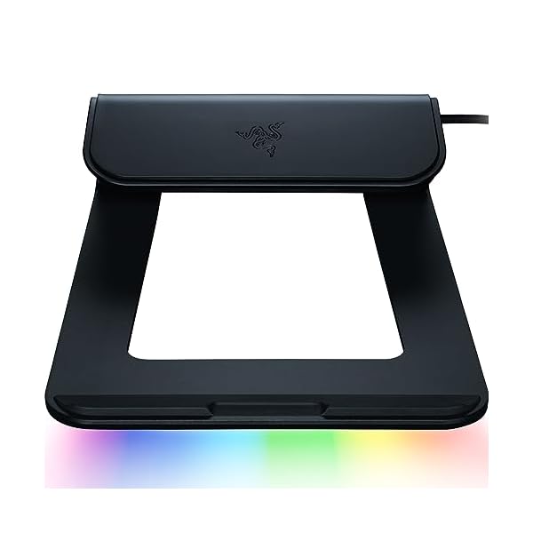 Razer Laptop Stand Chroma V2 - Ergonomic laptop stand including 3x USB hub (2x USB-A, 1x USB-C, 1x HDMI, 18 degree tilt angle, aluminium and ergonomic design) Black