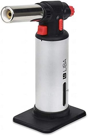 Culinary Torch for Kitchen Cooking Food Butane Blow Torch - Dabbing, Creme Brulee, Grilling (Silver)
