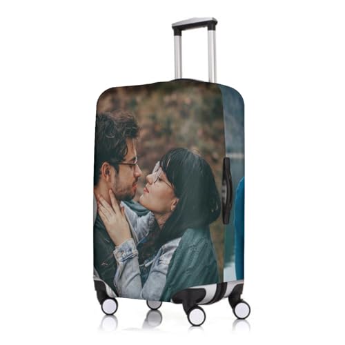 Custom Luggage Cover, Personalized Luggage Cover Design Your Name Photo Text Logo, Customized Travel Suitcase Protector Cover Gifts for Men Women Kids Team, Washable, Double-Sided Printing2