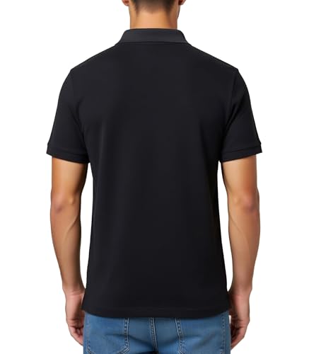 Camiseta polo para hombre de fibra refrigerante que absorbe la humedad, corte regular, casual y para trabajo, manga corta miniatura 4