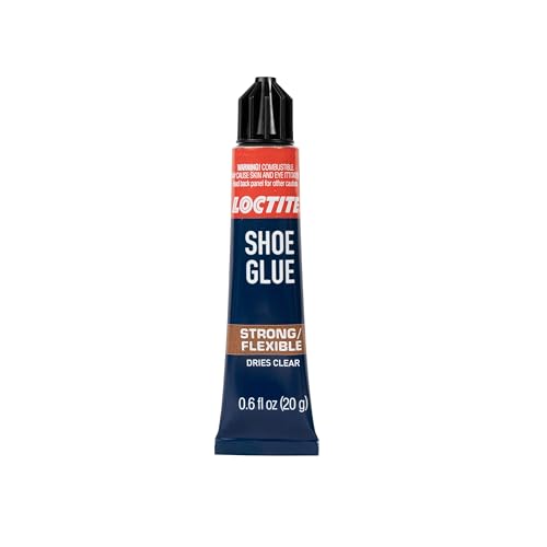 Image of Loctite Shoe Glue, Strong & Flexible, Resistant to Water, Ideal for Rubber, Leather, Vinyl & Canvas, Permanent repair of any shoes, Precise application, Dries Clear - 0.6 fl oz Bottle, Pack of 1