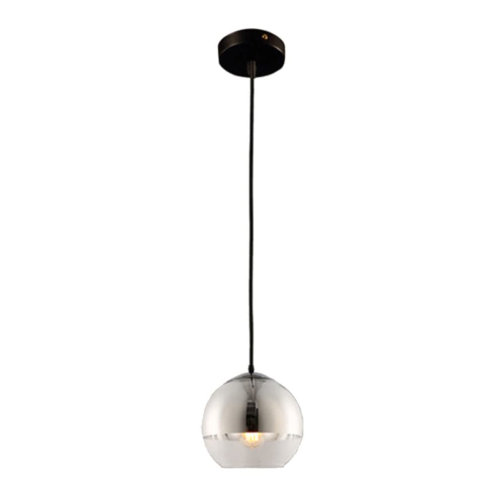 Lustre à tête unique en verre galvanisé D15 cm pour déco de cuisine et bar