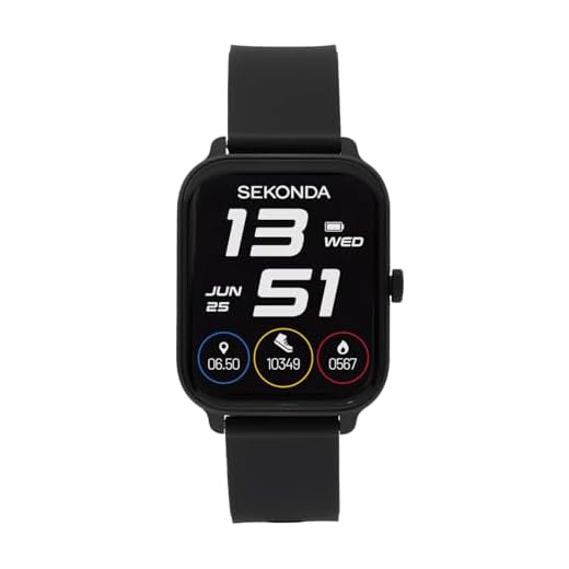 Sekonda Motion Go Smart Watch in Black with Black Silicone Strap