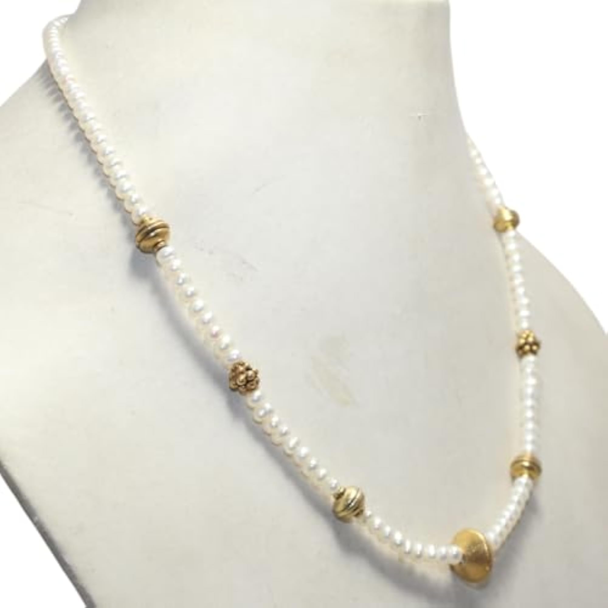 Women's 925 Sterling Silver Freshwater Pearl Gemstone Necklace, 18"