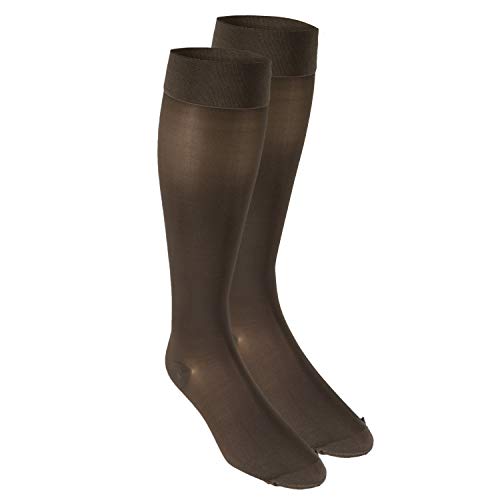 Image of Truform Sheer Compression Stockings, 30-40 mmHg, Women's Knee High Length, 30 Denier, Taupe, Large